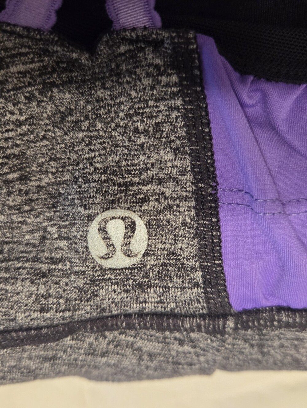 Lululemon Ruched Bust Active Tank Top w/ Built-in Bra | Gray & Purple | Size 4 - Picture 3 of 6